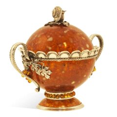 Сахарница из янтаря «Виноград»