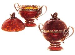 Сахарница из янтаря «Виноград»