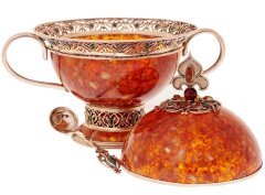 Сахарница из янтаря «Виноград»