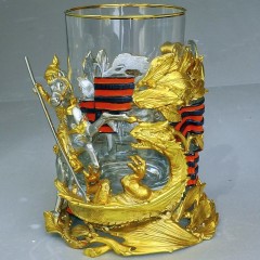 Подстаканник «Георгий Победоносец» с Георгиевской лентой в подарок на 9 мая