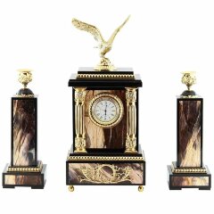 Каминный набор часы «Орёл» (яшма)
