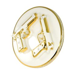 Интерьерная тарелка «Пистолеты» с позолотой