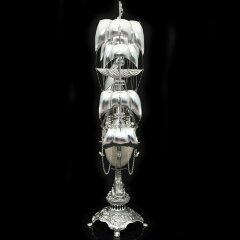 Серебряный корабль ручной работы «Созвездие» из морской раковины NAUTILUS с жемчугом