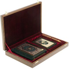 Кожаный набор «Герб России» (обложка автодокументы, ежедневник, ручка)