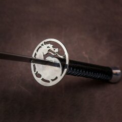 Длинная обувная ложка «Дракон» с рукоятью обтянутой кожей