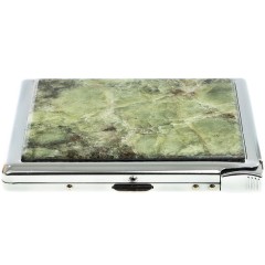 Сигаретница карманная на 10 сигарет «Жёлтый апатит» с зажигалкой в подарок другу