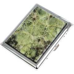 Сигаретница карманная на 10 сигарет «Жёлтый апатит» с зажигалкой в подарок другу