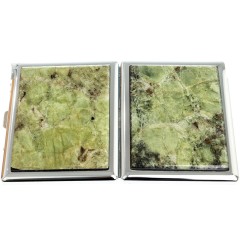 Сигаретница карманная на 10 сигарет «Жёлтый апатит» с зажигалкой в подарок другу