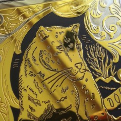 Металлический портсигар с позолотой «Пантера» на 10 сигарет