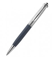 Ручка серебряная ролер (синяя)