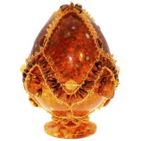 Украшенное пасхальное яйцо из янтаря «Радость»
