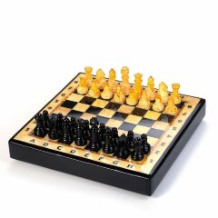 Малые шахматы из янтаря «Стиль» с фигурами