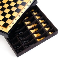 Малые шахматы из янтаря «Стиль» с фигурами