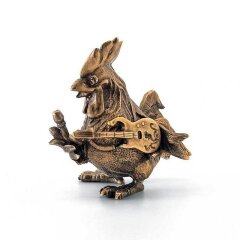 Бронзовая фигурка «Петух с гитарой» в подарок музыканту