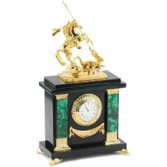 Настольные часы «Георгий Победоносец» (малахит)