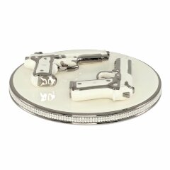 Интерьерная тарелка «Пистолеты» (платина)