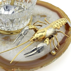 Златоустовская икорница на агате «Рак» в каталоге столовых приборов для праздничного стола