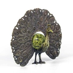 Бронзовая фигурка «Павлин» в подарок коллекционеру