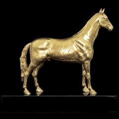Скульптурная фигурка «Ахалтекинская лошадь» с позолотой 24 kt