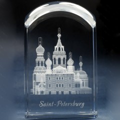 Сувенир из стекла «Спас на крови» — объёмный храм памятник в подарок из Санкт-Петербурга