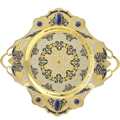 Чайный набор «LAZURITE» — позолоченный подстаканник на блюдце