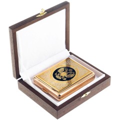 Позолоченный портсигар на 20 сигарет «Герб России» в подарок руководителю