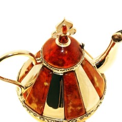 Янтарный чайник «Восточная сказка» с художественным декором в подарок мужчине