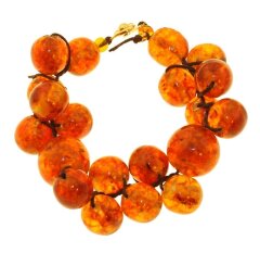 Браслет из янтаря «Виноградная гроздь» в подарок женщине