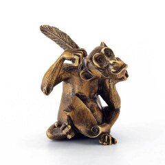 Бронзовая фигурка «Обезьяна поэтесса» в подарок коллекционеру