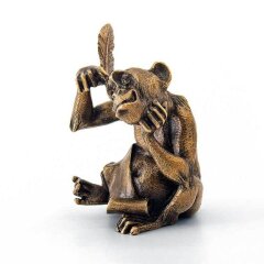 Бронзовая фигурка «Обезьяна поэтесса» в подарок коллекционеру