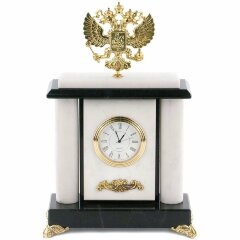Настольные часы «Герб России» (мрамор)