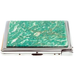 Сигаретница карманная на 10 сигарет «Амазонит» с зажигалкой в подарок подруге
