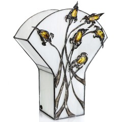 Светильник настольный «Флористика» с янтарным декором в подарок женщине