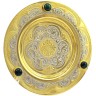 Подстаканник позолоченный «MALACHITE» на блюдце в подарочном футляре