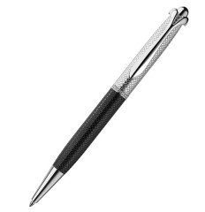Ручка серебряная роллер (черная)