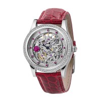Серебряные женские часы «STARS» (бриллианты, рубины)