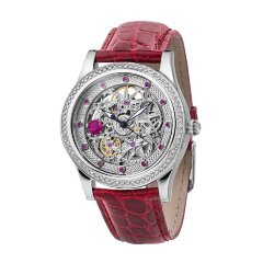Серебряные женские часы «STARS» (бриллианты, рубины)