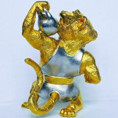 Позолоченная фигурка «Тигр силач» из бронзы — символ 2022 года