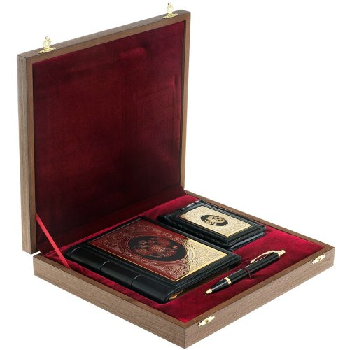 Подарочный набор «Держава» (ежедневник, визитница, ручка)