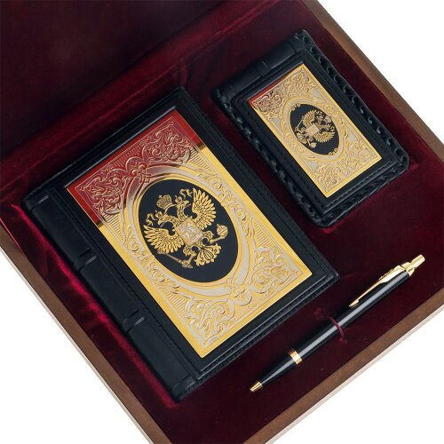 Подарочный набор «Держава» (ежедневник, визитница, ручка)