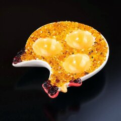 Керамическая подставка для яиц «Курочка» с янтарём в подарок на Пасху