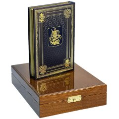 Подарочная книга «Кодекс чести русского офицера» с иконой в лакированной шкатулке