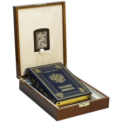 Подарочный набор книги с иконой «Кодекс чести русского офицера» в деревянной шкатулке