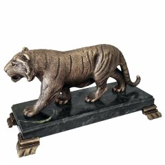 Большая бронзовая статуэтка «Тигр» на камне в подарок мужчине