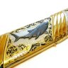 Подарочный нож «Акула» в металлических ножнах с позолотой