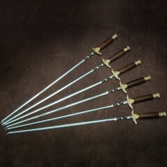 Оригинальные шампуры «Рапира» с рукоятью из дерева ясень