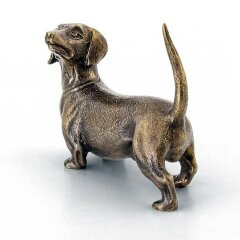 Бронзовая статуэтка собаки «Такса» в подарок охотнику