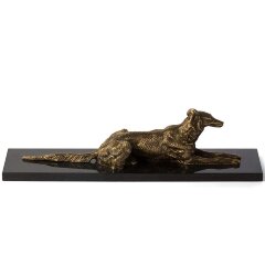 Бронзовая статуэтка «Русская борзая» на камне