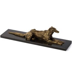 Бронзовая статуэтка «Русская борзая» на камне