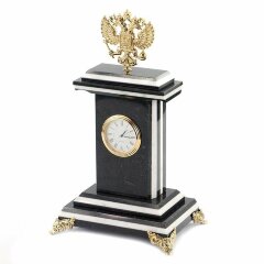 Настольные часы «Герб РФ» (змеевик, мрамор)